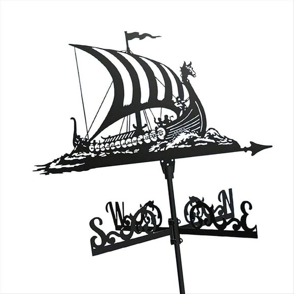 Veleta de Metal, Pirata Vintage, Indicador de Dirección del Viento, para Decoración de Patio de Techo de Jardín Al Aire Libre