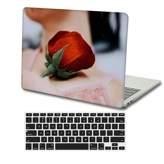 KSK KAISHEK Hard Case Only for MacBook Air 13.6 inchs with Retina Display Touch ID Type C + Black Keyboard Cover Model: A2681 (Rose series 0815)