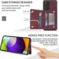 thumbnail image 3 of Samsung A53 5G Case, Dteck Zipper Pocket Credit Card Holder Flip Stand Case PU Leather Shockproof Cover for Samsung Galaxy A53 5G - Winered, 3 of 7