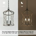 thumbnail image 4 of LNC 4-Light Farmhouse Cage Chandelier,LED Kitchen Island Light,Brushed Black&Natural Wood, 4 of 9