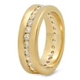 thumbnail image 2 of 5.5mm Gold Plated Channel Set Round CZs Eternity Band Ring, Size 7, 2 of 7