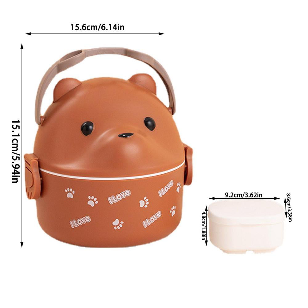 Tohuu Thermal Lunch Box For Hot Food Leak Proof Large Capacity Eyeglass  Bear Bento Box Double Layer Portable Lunch Containers For Hot Food Vacuum Thermos  Lunch Box impart 