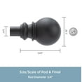 thumbnail image 4 of Kenney Bryce Decorative Steel Bay Window Curtain Rod, 78-144" Adjustable Length, 3/4" Dia., Black, 4 of 7