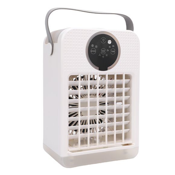 Evaporative Air Cooler, Mini AC Fan User Friendly Multifunctional 7 Color Light 700ML Water Tank for Office