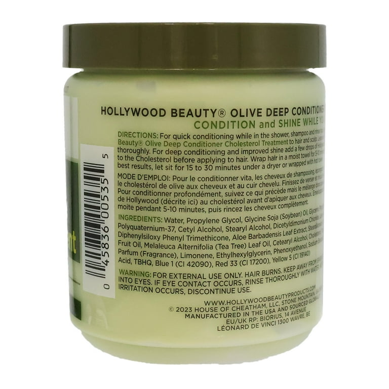 Hollywood Beauty Olive Deep Conditioner Cholesterol Treatment 20 Oz. Pack of 2 Walmart