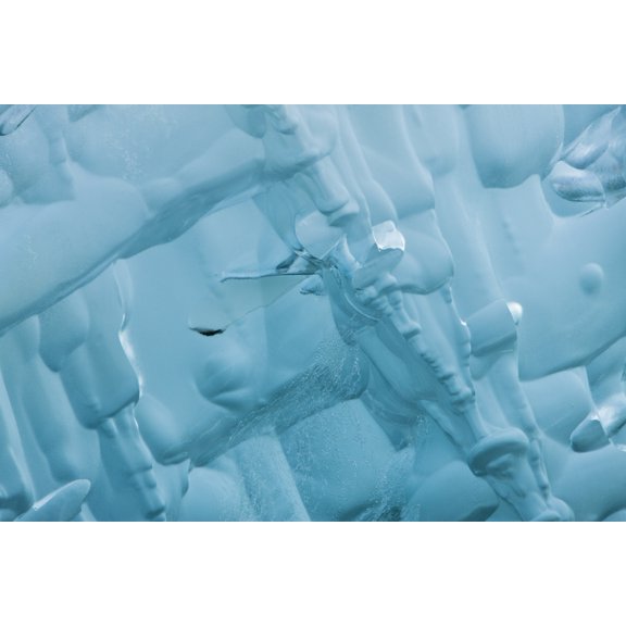 Close Up Of Ice Patterns On A Iceberg Calved From Dawes Glacier In Endicott Arm Fjord In The Inside Passage Of Southeast Alaska Canvas Art - Ray Bulson Design Pics (34 x 22)