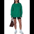 thumbnail image 1 of Sudaderas de Gran Tamaño para Mujer, Sudaderas con Capucha de Larga con Abertura para el Pulgar, Camisetas con Abertura Lateral, Tops Estilo Y2K Verde M, 1 of 10