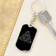 thumbnail image 6 of Sacred Geometry 3 Circular Triangles Combined Stainless Steel or 18k Gold Premium Swivel Dog Tag Keychain, 6 of 16