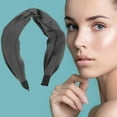 thumbnail image 6 of Unique Bargains 1 Pc Wide Tie Solid Color Headbands for Women Silver Tone Gray, 6 of 6