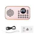 thumbnail image 2 of Radio FM Portátil Recargable Pequeño Altavoz Bluetooth Inalámbrico Sonido Estéreo Envolvente USB Radios Vintage Rosa, 2 of 5
