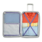 American Tourister Color Waves Medium Checked Expandable Luggage Suitcase with Spinner Wheels, Dusk Purple