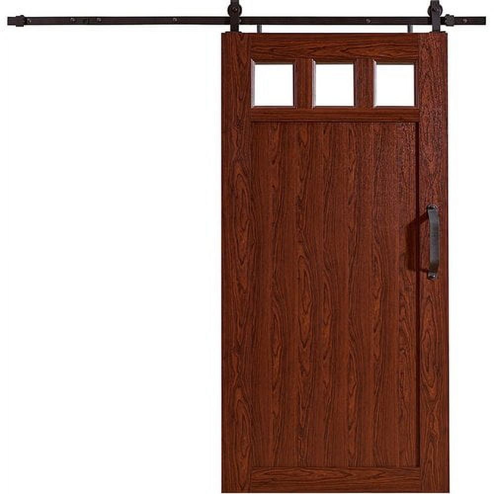 Millbrooke 36"w x 84"h PVC Window Barn Door Kit Cherry