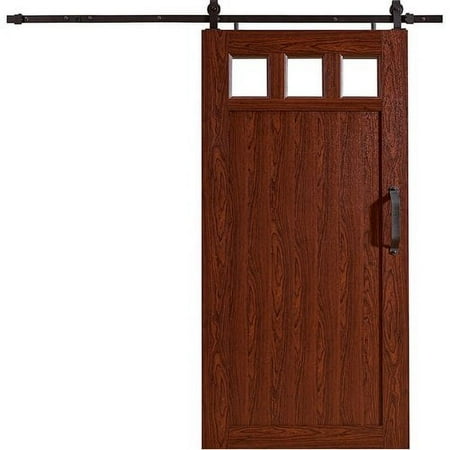 Spectrum Millbrooke PVC Barn Door with PVC Window Size 42"wide x 84"high - Kit *Requires Assembly* Cherry Color
