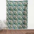 thumbnail image 4 of Ambesonne Botanical Fabric by the Yard Upholstery, Space Vibes Floral Print, 1 Yard, Dark Teal and Pale Rose, 4 of 5