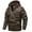 Coffee, variant on Fesfesfes Men's Faux Leather Jacket Multi-pocket Large Size Jacket Clip Cotton Jacket With Long Zipper Cuffs Detachable Hooded Jacket