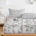 thumbnail image 6 of King Size Fitted Sheet Set - Western Wild Horse 3 Piece Bedding Sets 16" Deep Pocket Fitted Sheet with 2 Pillowcases, Desert Cactus Vintage Gray Wooden Brushed Microfiber Hotel Luxury Bed Sheets, 6 of 9
