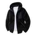 thumbnail image 2 of RYDCOT Men's Long Sleeve Casual Solid Color Top Cardigan Thick Warm Zipper Cardigan Hooded Jacket Black, 2 of 9