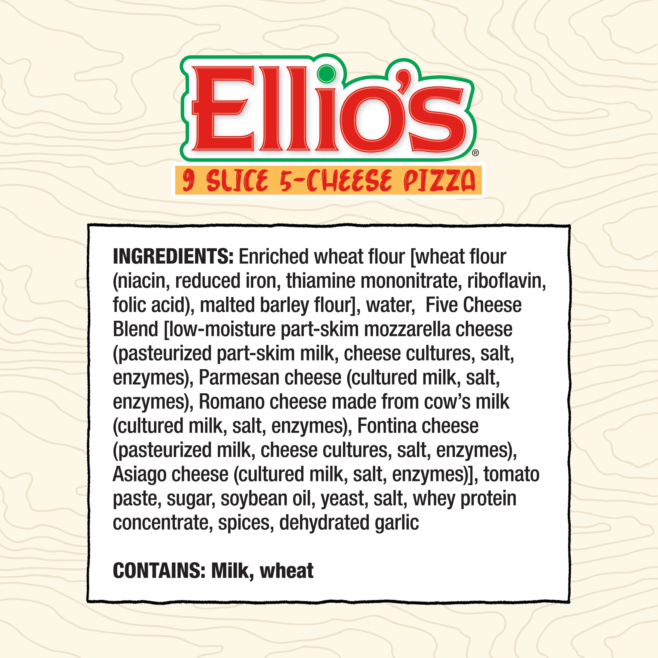 Ellio's Original Crust Five Cheese Pizza, 100% Real Cheese, Kid-Friendly, High Protein, Fast Cook Time, Ready in 6 Min in Air Fryer, Best Value Frozen Pizza, 18.3oz, 9 Count,