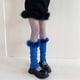 thumbnail image 3 of Calentadores de piernas informales para mujer, calcetines de pantorrilla con retales de felpa peluda Harajuku, 3 of 5
