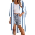 thumbnail image 2 of Xdegoge Kimono Cardigans for Women Open Front Half Sleeve Boho Tropical Print Cover Up Sheer Chiffon Duster Lightweight Summer Casual Daily Outerwear, 2 of 9