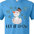 thumbnail image 4 of Inktastic Let It Snow Cute Snowman in Hat and Scarf T-Shirt, 4 of 5