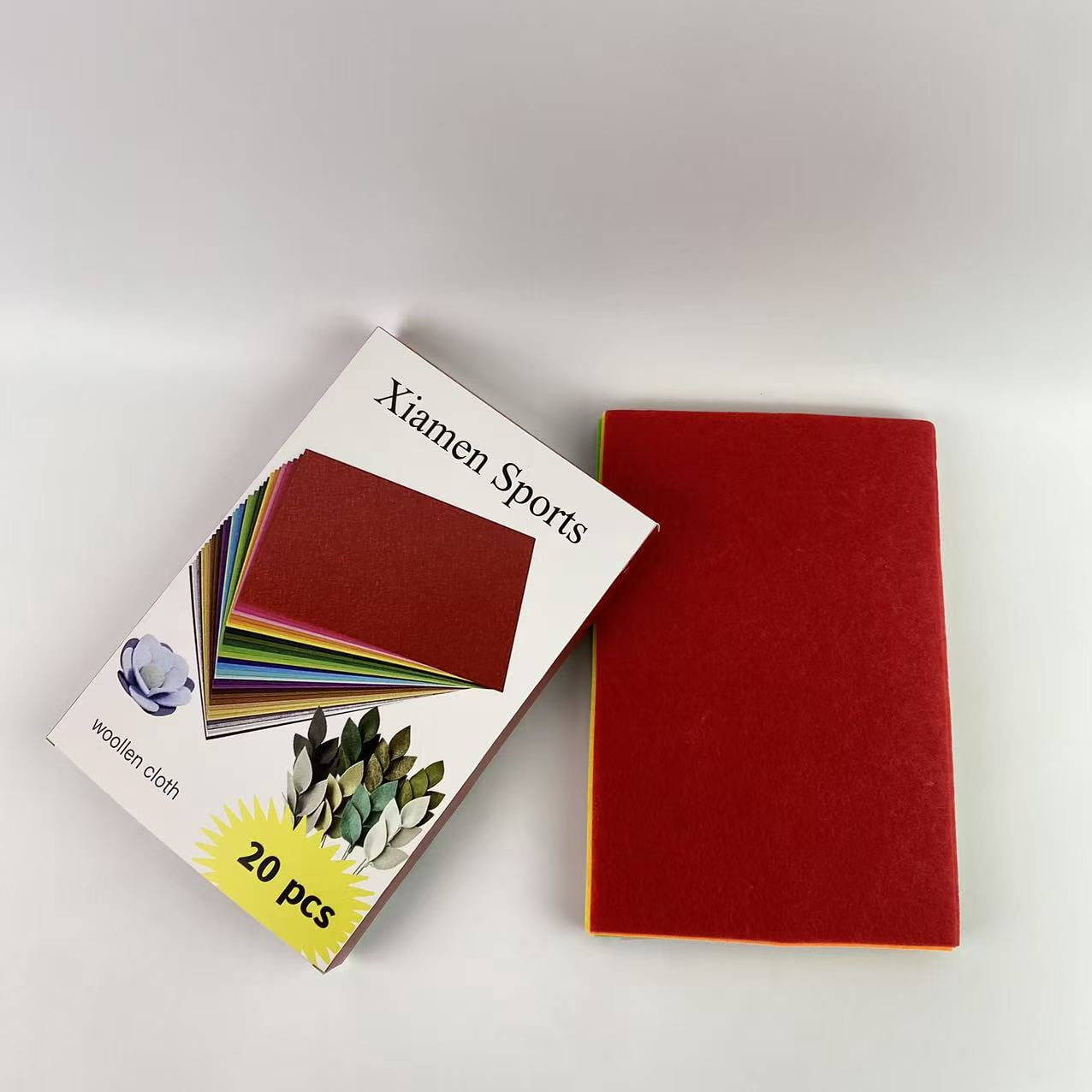 Xiamen Sports woollen cloth,Felt Fabric Sheets, 12" x 8" Craft Felt Fabric Sheets, Assorted Felt Stiff Fabric Square, DIY Sewing Crafts, Patchwork