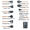 thumbnail image 2 of Juego de utensilios de cocina, utensilios de cocina de silicona Juego de utensilios de cocina antiadherentes resistentes al calor con mango de madera 12 piezas de utensilios de cocina que incluyen, 2 of 5