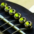 thumbnail image 3 of 6Pcs Brass Made Guitar Bridge Pins with Crystal Glass Dot Decor Music Instrument Parts Green, 3 of 8