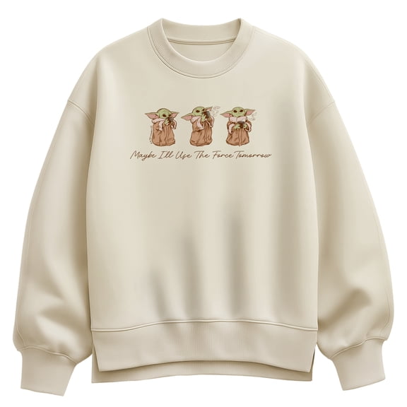 Star Wars - Grogu Use Force Tomorrow - Women's Oversized Fleece Crew Sweatshirt