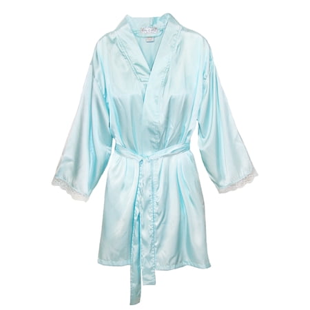 Ledamon Polyester Robe Aegean Apparel - Aegean Women's Satin Lace Kimono Robe - Walmart.com