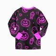 thumbnail image 6 of TOWED22 Boys Girls Halloween Pajamas Cotton Pumpkin Head Glow Print Pjs Toddler 2 Piece Ghost Sleepwear Kids Holiday Clothes Set(Hot Pink,6-7 Y), 6 of 9