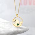 thumbnail image 4 of Gem Stone King Keren Hanan Mother 0.56 Ct Green Nano Emerald Blue Sapphire 18K Yellow Gold Plated Silver Pendant Necklace for Women with 18 inch Silver Chain, 4 of 4