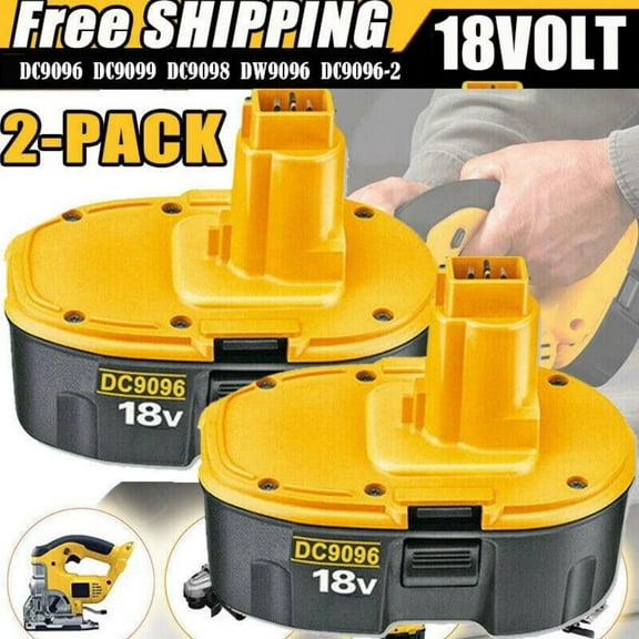 2Pack 18V 5.5Ah Replacement Battery for Dewei 18 Volt XRP DC9096 Ni-Mh Batteries Compatible with DC9098 DC9099 DW9095 DW9096 DW9098 Cordless Power Tools