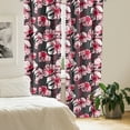 thumbnail image 2 of Ambesonne Floral Abstract Curtains, Poppy Illustration, Pair of 28"x95", Red White and Charcoal Grey, 2 of 5