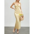 thumbnail image 5 of KelaJuan Women Slip Dress, Sleeveless Frills Solid Slit Dress Summer Long Cocktail Dress for Party, 5 of 6