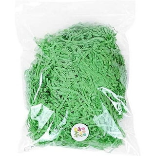 Gift Expressions Easter Basket Filler, 10 Oz Bag, Light Green Easter Grass,  100% Recyclable Crinkle Cut Paper Shred Filler for Gift Wrapping, Gfit