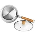 thumbnail image 5 of Stainless Steel Saucepan with Glass Lid, 2 Quart Yukihira Sauce Pan with Wood Handle, Traditional Japanese Snow Pan Pot with Two Side Spouts for Cooking, Noodles, Soups, Hot Milk, 8", 5 of 9