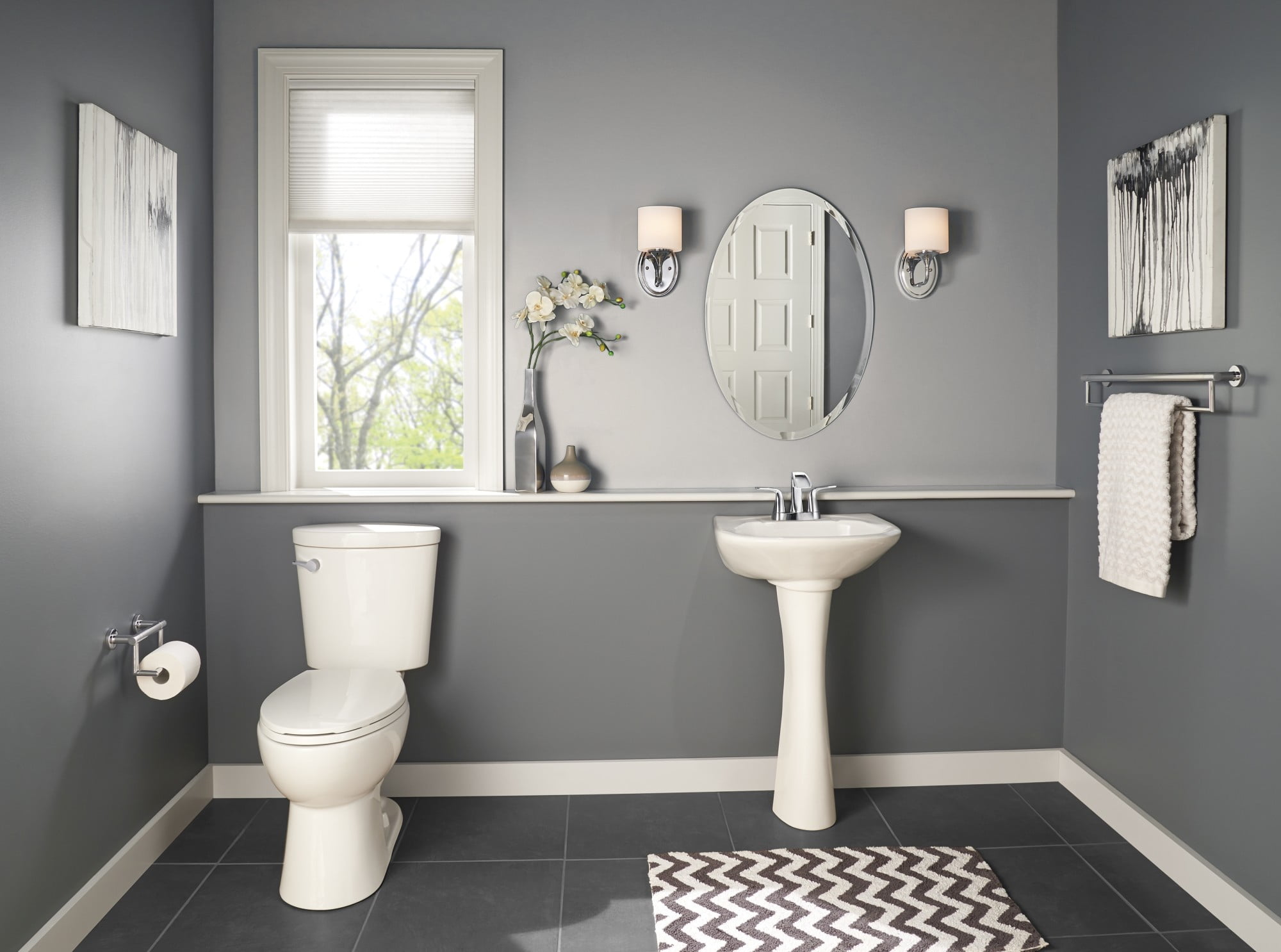 Bath Safety 41519-CZ Delta Bath Safety: Contemporary 24 Towel Bar with Assist Bar in Champagne Bronze
