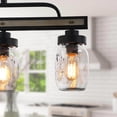 thumbnail image 4 of LNC 3-Light Black and Gray Farmhouse Linear LED Pendant with Mason Jar Glass, 4 of 13