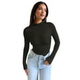thumbnail image 4 of ADREAMLY Women Long Sleeve Tight Fitted Top Double Lined Turtleneck Tops Winter Base Layer Underwear, 4 of 7