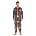 thumbnail image 3 of FORMRS Onesies Pajama for Adults Unisex Hoodie Winter Jumpsuit One Piece Sleepwear, Sizes S-2XL, Dark Tartan Pattern, 3 of 7
