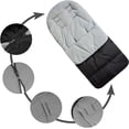 thumbnail image 2 of Casewin Baby Stroller Sleeping Bag Outdoor Waterproof and Windproof Warm Foot Cover Baby Car Foot Cover Cushion Universal Black & Gray, 2 of 6