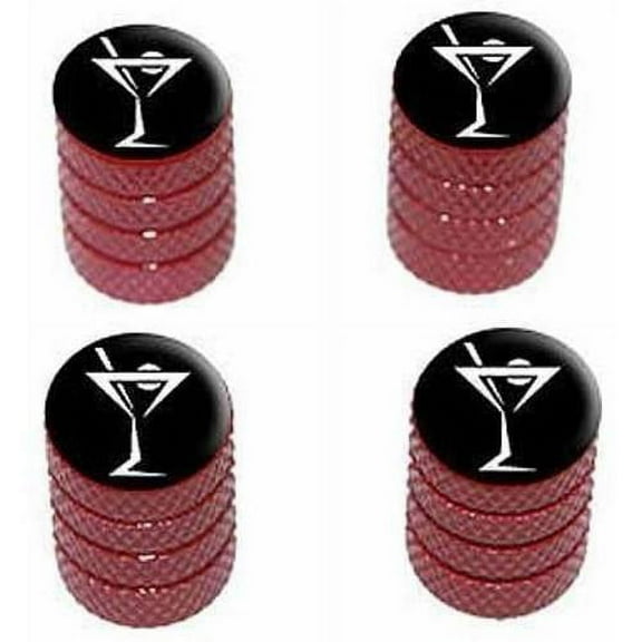 Martini Drink Cocktail Tire Rim Wheel Aluminum Valve Stem Caps, Multiple Colors