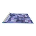 thumbnail image 2 of Ahgly Company Machine Washable Indoor Rectangle Checkered Blue Modern Area Rugs, 7' x 10', 2 of 4