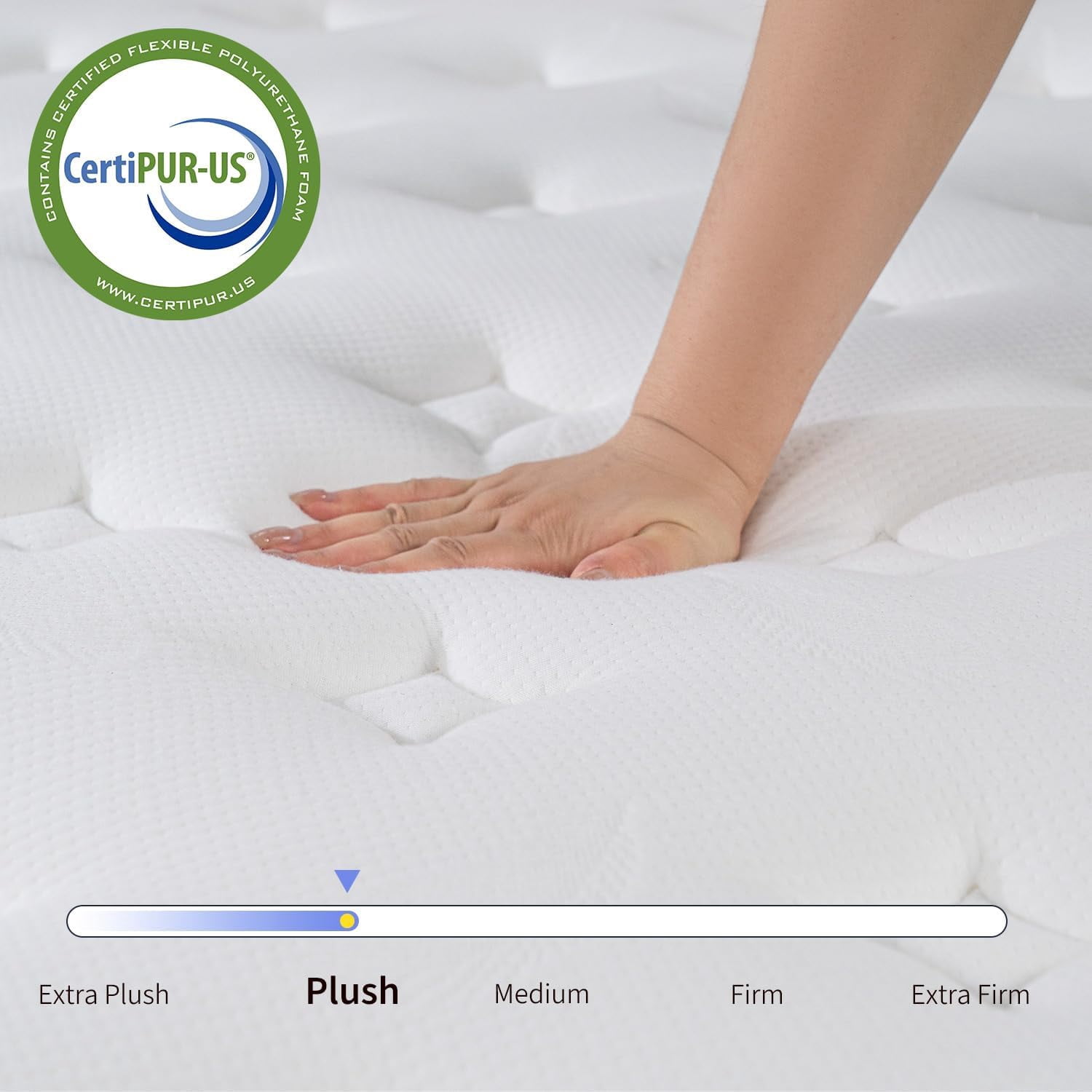 Full Size Mattress 12 Inch Plush Soft Mattress in a Box, Hybrid Cooling Gel Memory Memory Foam and Pocket Springs Bed, Fiberglass Free, Back Support Pressure Relief Breathable