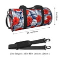 thumbnail image 4 of Xecao Leaves And Flowers print Round Travel Duffel Bag is a foldable gym bag with an inner pocket, perfect for travel sports, 4 of 8