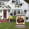 thumbnail image 3 of Trick or Treat Halloween Garden Flag 12x18 Inch Burlap Double Sided Pumpkin Striped Outdoor Halloween Decorations Holiday Yard Flag for Outside 14-12, 3 of 6
