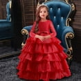 thumbnail image 2 of Honeeladyy Clearance under 10$ Kids Dress Girls Middle Sleeve Princess Dress Bow Tie Lace Mesh Dress Cake Dress, 2 of 9