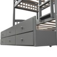 thumbnail image 4 of Harper & Bright Designs Twin Bunk Bed with Ladder, Safety Rail, Twin Trundle Bed with 3 Drawers for Bedroom, Guest Room Furniture(Gray), 4 of 7