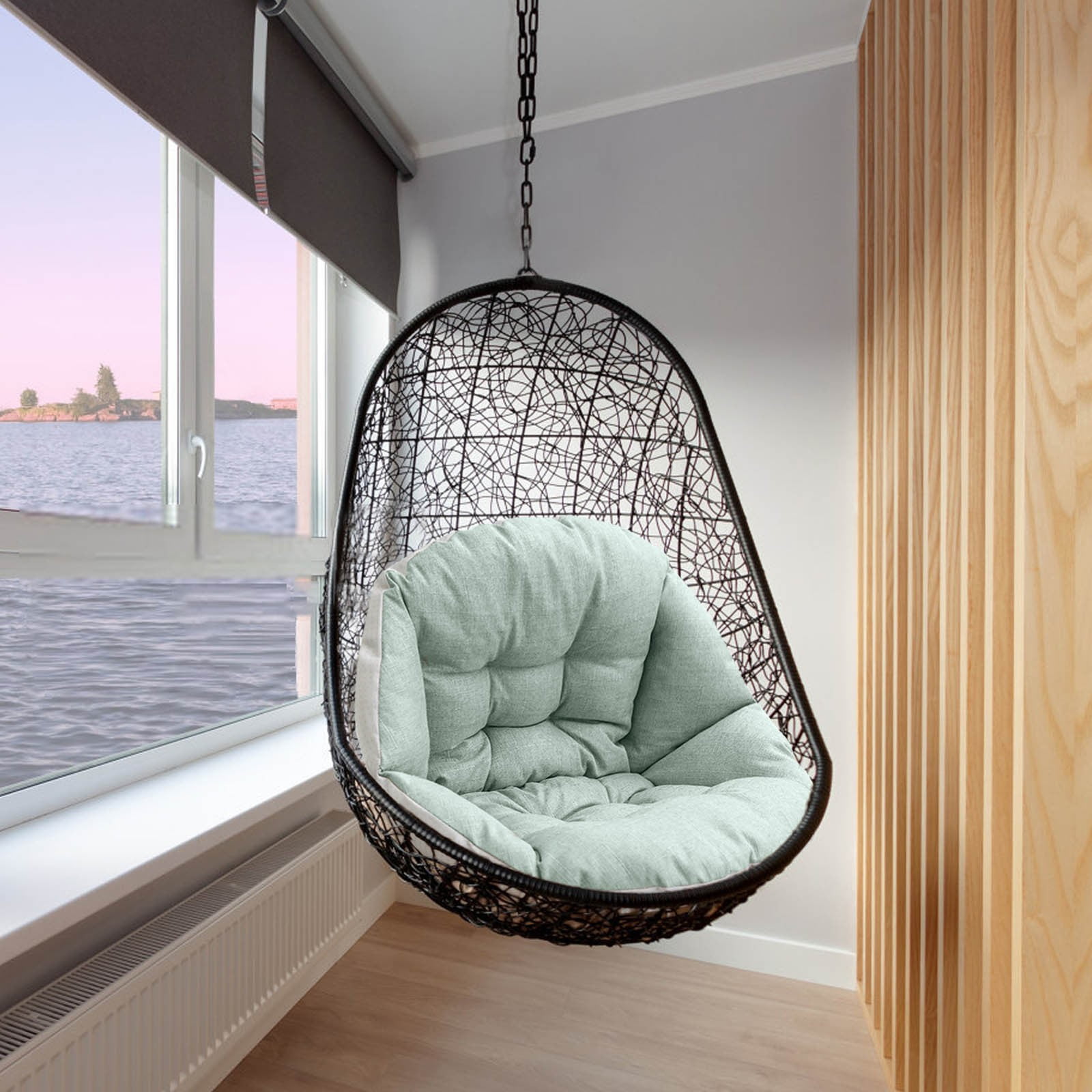 Outdoor Soft Egg Swing Chair Cushion, Thickened Hanging Basket Seat Pad, High Elasticity PP Cotton for Indoor Outdoor Patio Garden Hammock Chairs
